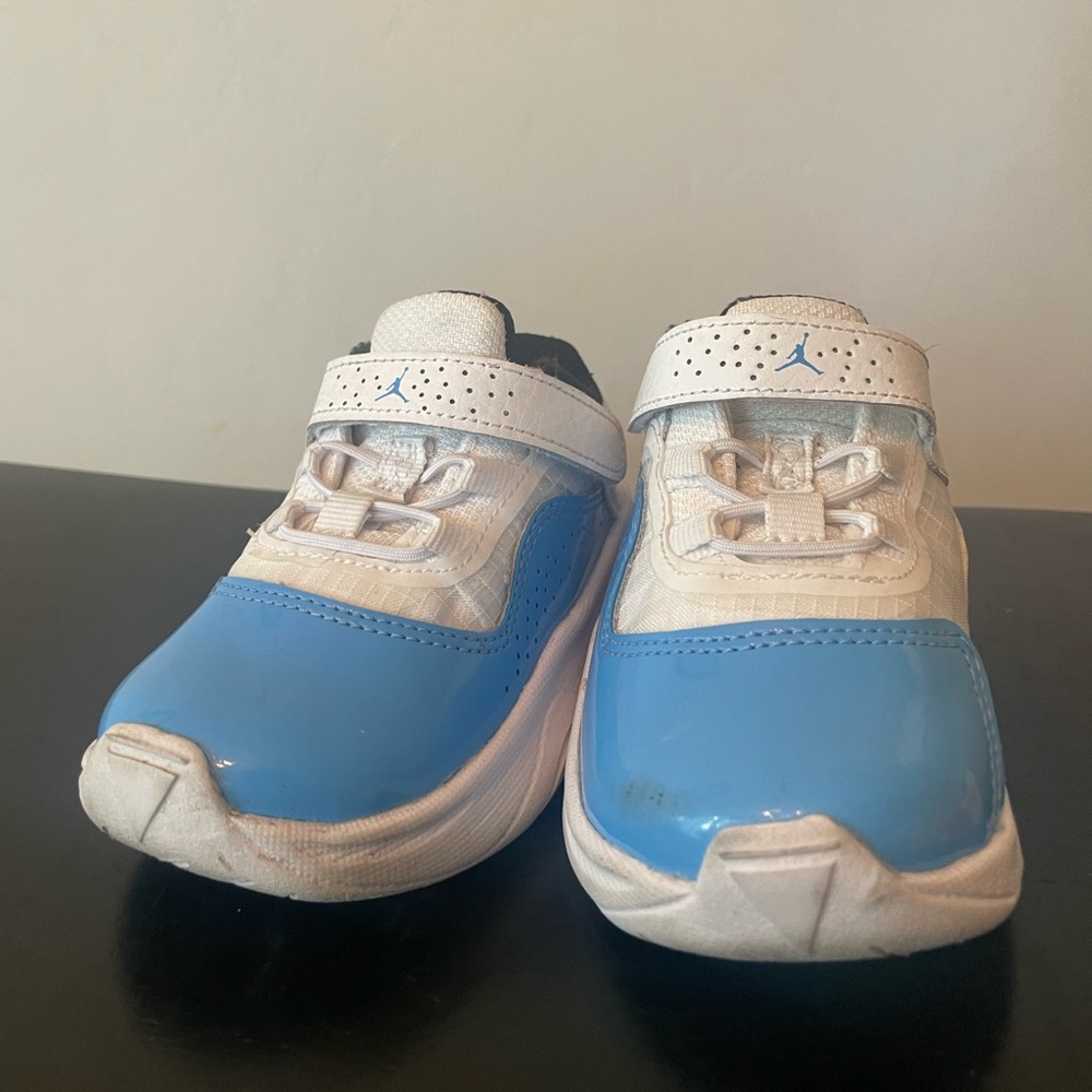Baby Blue and White Athletic Shoes